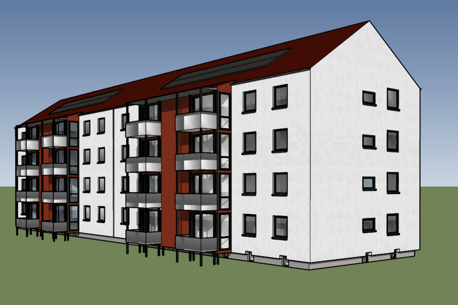 Visualisierung eines Hauses in der Schönböckener Straße, das umfassend modernisiert wird.