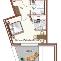 Grundriss der Gästewohnung Grundriss der Wohnung.