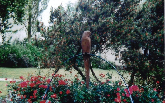 Foto aus dem Jahr 1983 mit dem alten Standort der Bronze "Papagei".