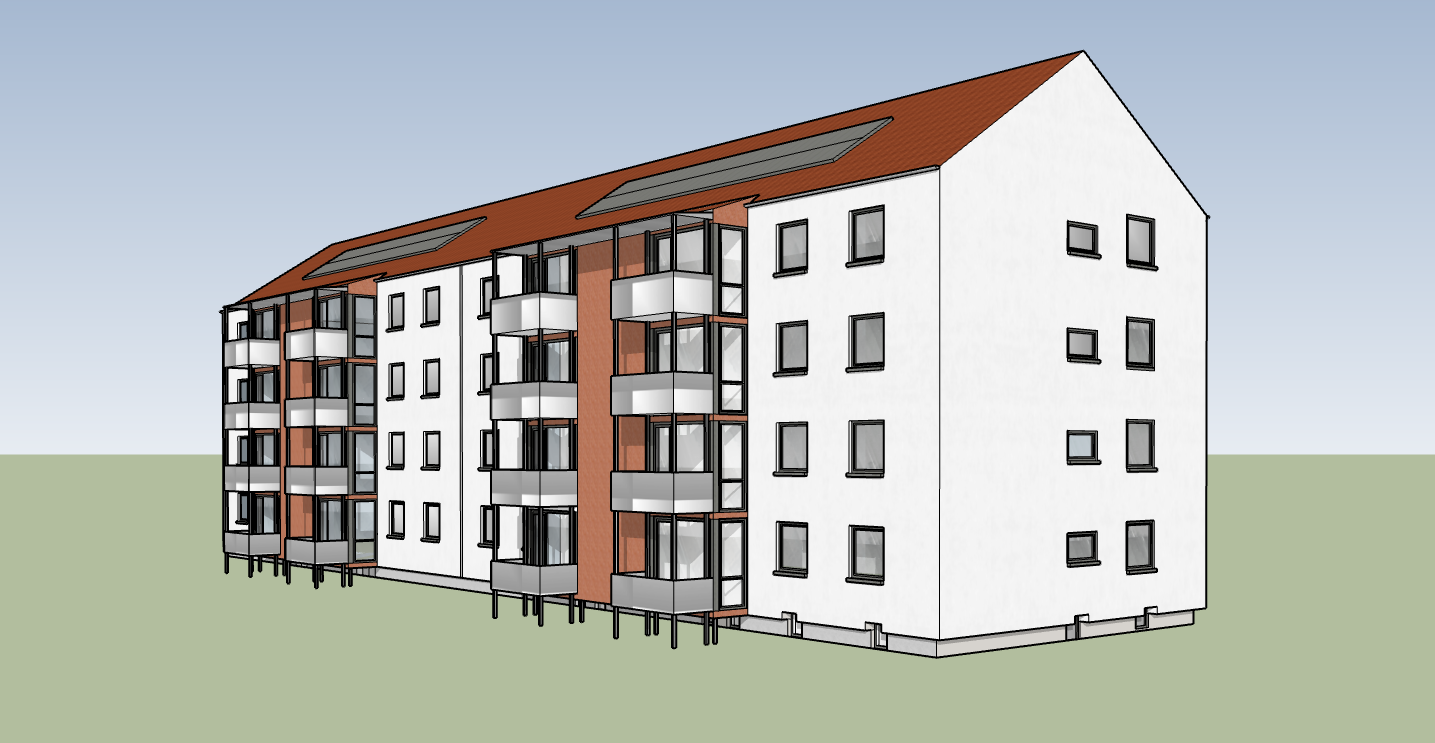 Visualisierung eines Hauses in der Schönböckener Straße, das umfassend modernisiert wird.